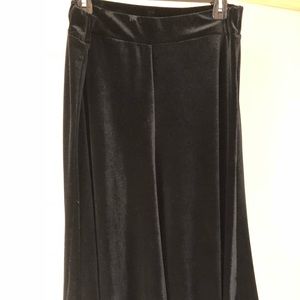 Faux black velvet full skirt